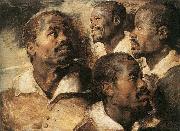 Peter Paul Rubens Four Studies of the Head of a Negro painting